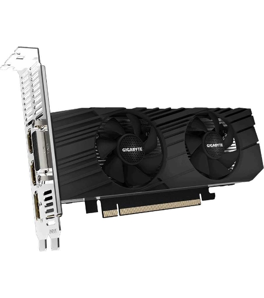 Видеокарта Gigabyte PCI-E GV-N1656D6-4GL NVIDIA GeForce GTX 1650 4096Mb 128 GDDR6 1590/12000 DVIx1 HDMIx2 DPx1 HDCP Ret low profile