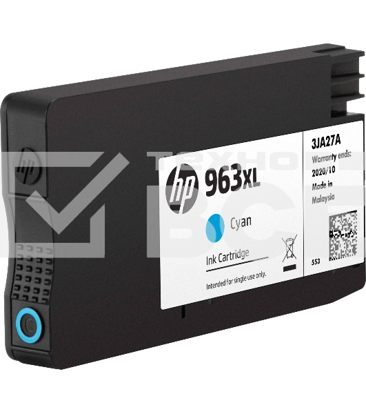 Картридж струйный HP 963XL 3JA27AE голубой увеличенной ёмкости (1600 стр) для HP OfficeJet Pro 9010, 9013, 9020, 9023