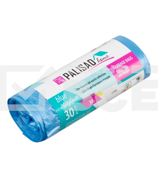 Пакеты для мусора 30 л x 30 шт. голубые, HomePalisad