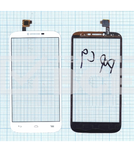 Сенсорное стекло (тачскрин) для Alcatel One Touch Pop C9 7047D, белое
