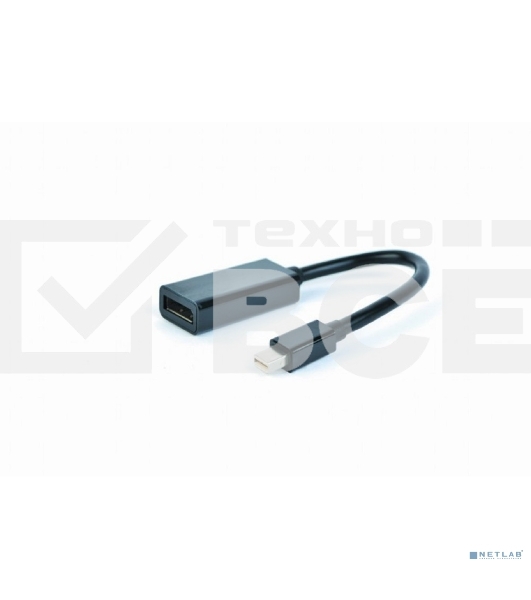 Переходник miniDisplayPort - DisplayPort, Cablexpert A-mDPM-DPF-001, 20M/20F, длина 16см, черный, пакет