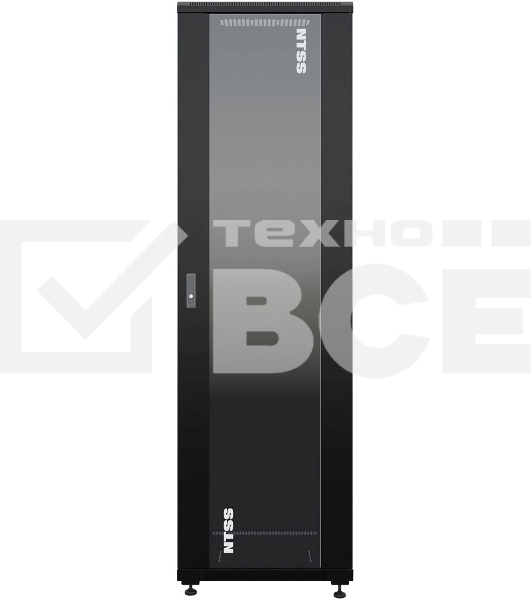 Шкаф коммутационный NTSS Премиум (NTSS-R42U6060GS-BL) напольный 42U 600x600мм пер.дв.стекл металл 900кг черный 510мм 86кг 1987мм IP20 сталь