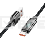 Кабель USB2.0 Hoco АM/Type-C, 5А, U125, с дисплеем, 1.2м, черный, коробка, фото3