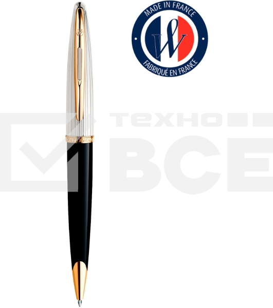 Ручка шариковая Waterman Carene De Luxe (CWS0700000) Black Silver GT M син. черн. подар.кор.