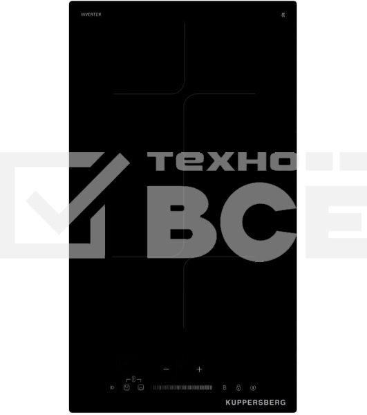Варочная поверхность Kuppersberg ICI 316, 30 см, индукция, High-Tech, inverter, прямой край, 9 уровней мощности, бустер, Stop and Go, Flexi-zone, автоматическое отключение, таймер, индикатор остаточного тепла, сенсорное/слайдерное управление, цвет черный
