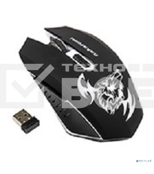 Мышь беспроводная Nakatomi MROG-15U черный, 1600 dpi, радиоканал, USB, кнопки - 6