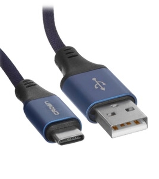 Кабель Crown USB - USB Type-C CMCU-3092C military