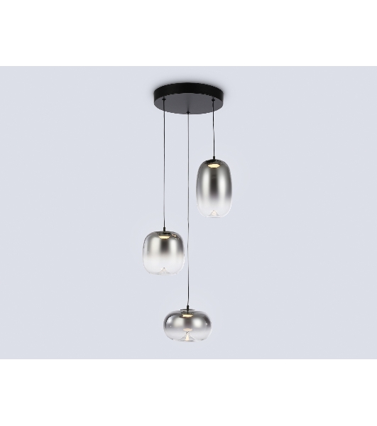 Подвесной светодиодный светильник Ambrella light LH11099/3 BK/SM черный/дымчатый 12W 3000K D350*1505
