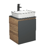 Тумба Bau Dream Blackwood 50 графит, раковина Hotel Black Rand 48х37, смеситель высокий, черный, фото11