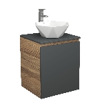 Тумба Bau Dream Blackwood 50 графит, раковина BAU Crystal 40х40, смеситель для раковины высокий Hotel Still, нержавеющая сталь, фото6