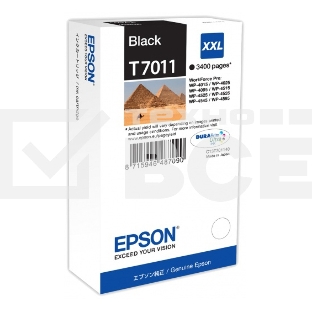 Струйный картридж EPSON C13T70114010 WP 4000/4500 Series Ink XXL Cartridge Black 3.4k