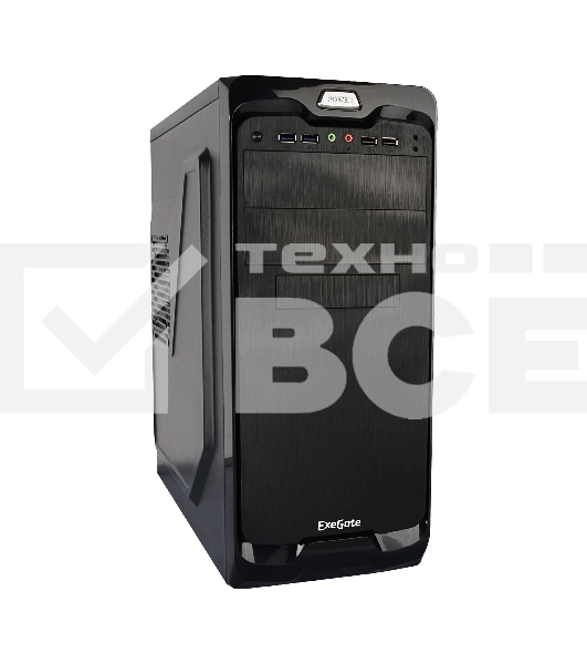 Компьютерный корпус Exegate  EX269435RUS  Miditower UN-604 Black, ATX, <UN350, 120mm> 2*USB+2*USB3.0, Audio
