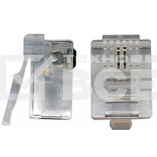 Коннектор RJ12 д/кабеля 2-ух контактный, 100 шт.