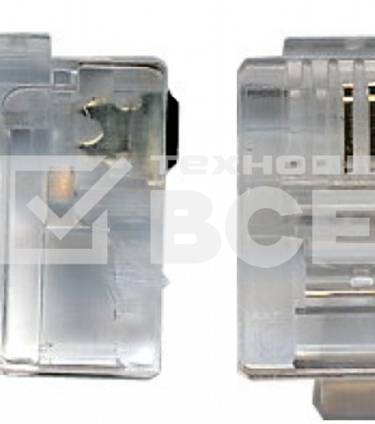 Коннектор RJ12 д/кабеля 2-ух контактный, 100 шт.