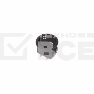 Выключатель клавишный круглый 250V 3А (2с) ON-OFF черный  Micro  Rexant