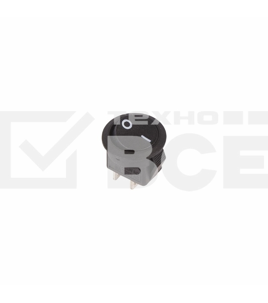 Выключатель клавишный круглый 250V 3А (2с) ON-OFF черный  Micro  Rexant
