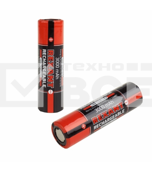 Аккумулятор Rexant 18650 unprotected Li-ion 3000 mAh 3.7 В