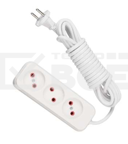 Удлинитель 3х3м без заземл. 10А IP20 Lezard 720-0303-303