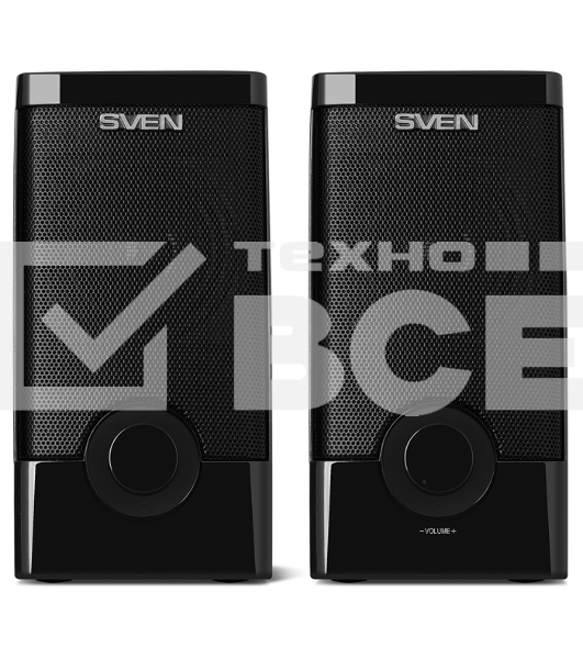 Колонки Sven 318 черный {USB-порт ПК, ноутбука или адаптер 5V DC}