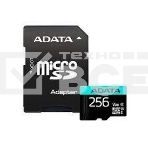 Карта памяти MICRO SDXC 256GB W/AD. AUSDX256GUI3V30SA2-RA1 ADATA, фото 1