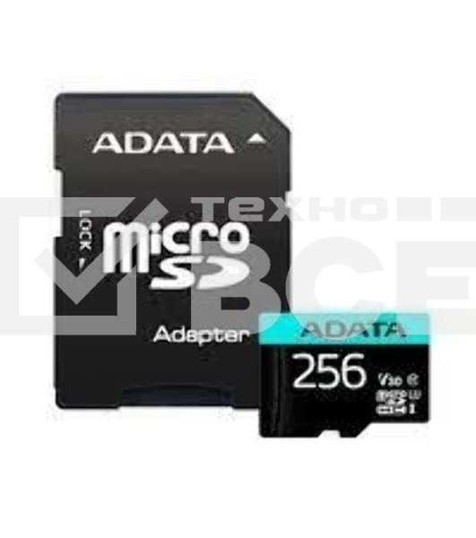 Карта памяти MICRO SDXC 256GB W/AD. AUSDX256GUI3V30SA2-RA1 ADATA