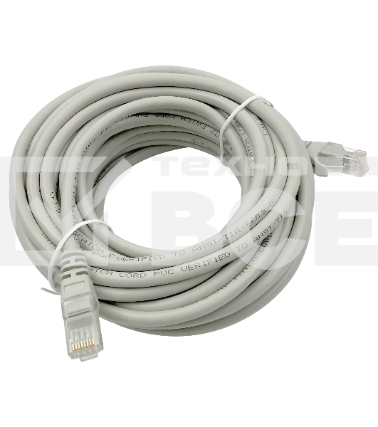 Патч-корд Buro Basic UTP 4 пары cat6 CCA molded 10м серый RJ-45 (m)-RJ-45 (m)