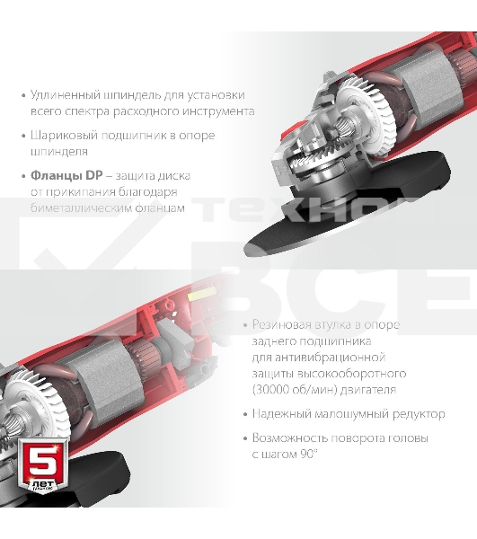 Угловая шлифовальная машина Зубр 230 мм, 2600 Вт.