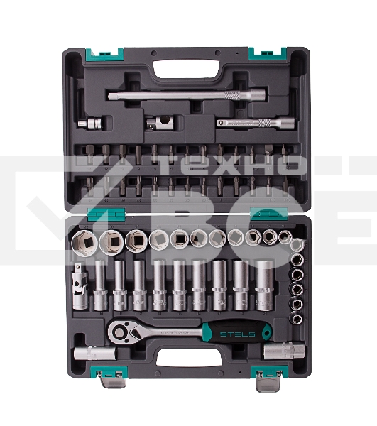 Набор инструментов Stels 14103 1/2'' CrV пластиковый кейс 60  предм.
