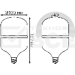 Лампа Elementary T100 32W 2700lm 6500K E27 LED, фото6