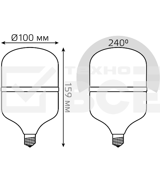 Лампа Elementary T100 32W 2700lm 6500K E27 LED