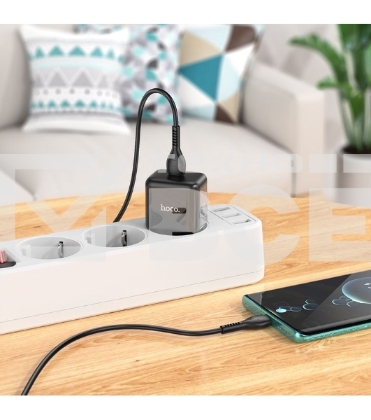 Сетевое зар./устр. Hoco N32 Glory Black 30W 3A+2A+1.5A (PD+QC+AFC) USB Type-C универсальное черный