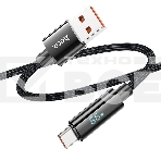 Кабель USB2.0 Hoco АM/Type-C, 5А, U125, с дисплеем, 1.2м, черный, коробка, фото2