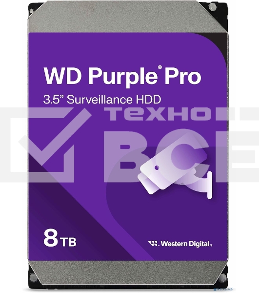 Жесткий диск HDD Western Digital Surveillance Purple Pro8TB 7200rpm SATA-III 256Mb 3.5