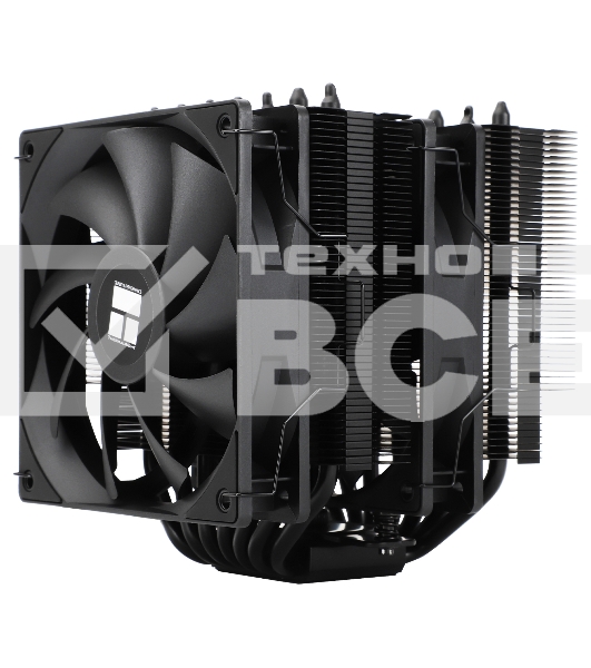 Кулер для процессора Thermalright Phantom Spirit 120 SE черный (4-pin PWM, 154mm, Ni/Cu, 7x6mm, 2x120mm, 66.17CFM, 25.6dBA, 1500RPM, S: 1200, 1700, 1851, 115X, AM4, AM5, silver, black)