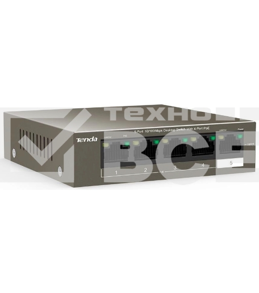 Коммутатор Tenda TEF1105P-4-63W 5PORT 10/100M