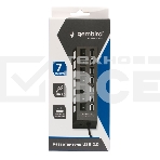 Разветвитель USB2.0 Gembird UHB-U2P7-01, 7хUSB, с доп. питанием, подсветка и выключатели, кабель USB 55см, черный, коробка, фото3