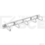 Организатор комм. шнуров Cabeus, 19', 1HU, 44х483 мм (ВхШ), кольцевого типа, серый, (5 колец размером 80 х 44 мм (± 0,5 мм)), фото 1