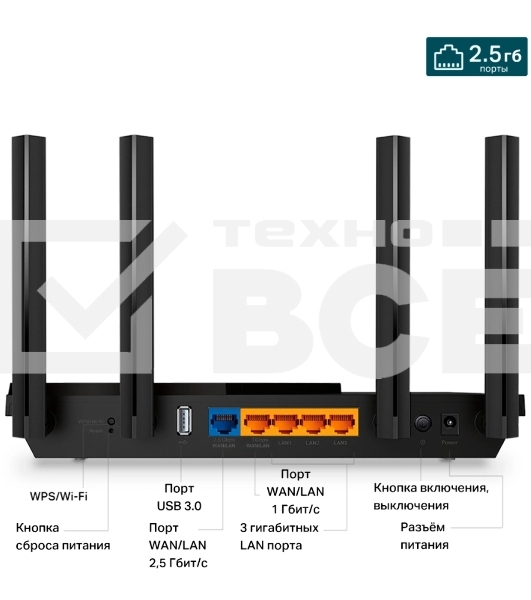 Двухдиапазонный гигабитный TP-Link Archer AX55 Pro AX3000 Wi-Fi 6 роутер