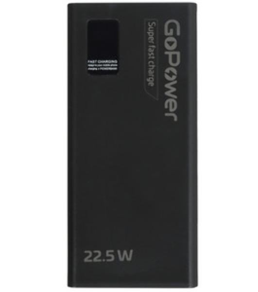 Портативный аккумулятор GoPower PB03-10 10000mAh 3.0A 22.5W 2USB/Type-C черный (1/50)