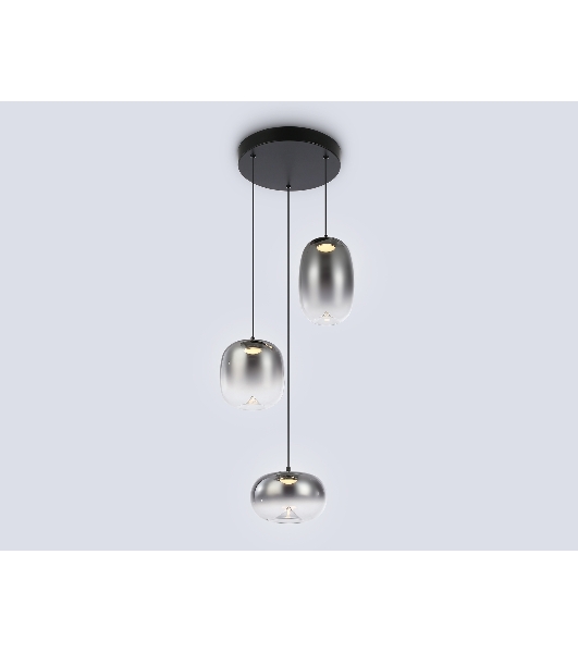Подвесной светодиодный светильник Ambrella light LH11099/3 BK/SM черный/дымчатый 12W 3000K D350*1505