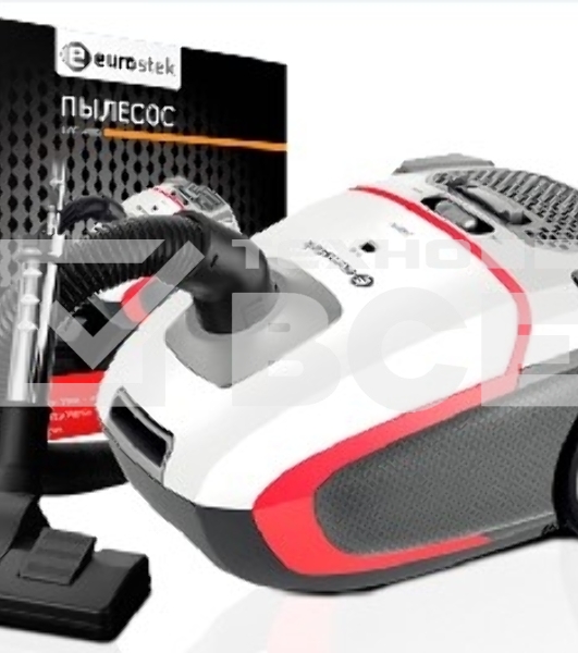 Пылесос Eurostek EVC-4005 белый/красный/серый, 420/2400 Вт, уборка сухая, пылесборник мешок 4 л