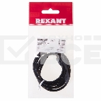 Аудиокабель AUX 3.5 мм в тканевой оплетке 1 м черный Rexant, фото3