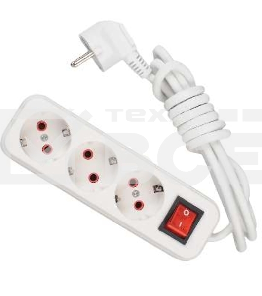 Удлинитель 3х2м с заземл. 16А IP20 с выкл. Lezard 720-0302-302