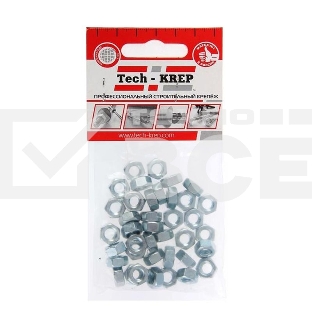 Гайка шестигранная М6 цинк. DIN 934 (уп.40шт) пакет Tech-Krep 103025