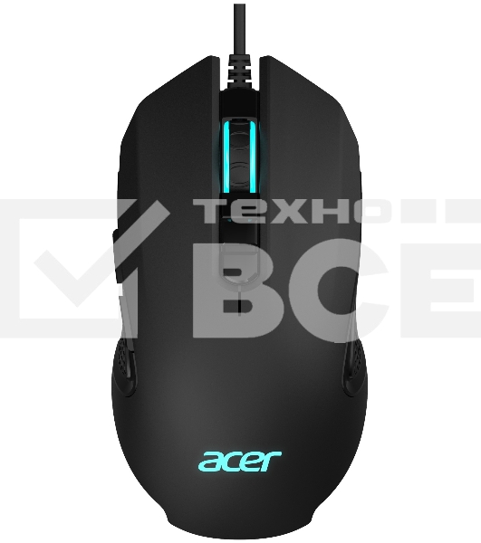 Мышь проводная Acer OMW160 черный, 6400 dpi, USB, кнопки - 8