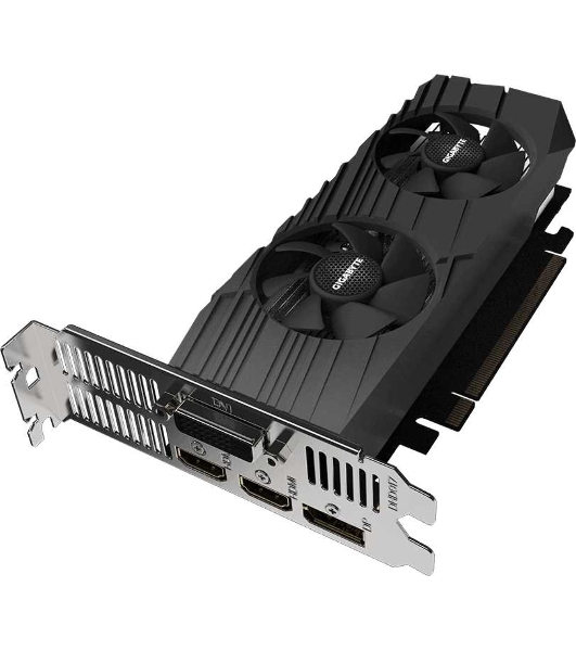 Видеокарта Gigabyte PCI-E GV-N1656D6-4GL NVIDIA GeForce GTX 1650 4096Mb 128 GDDR6 1590/12000 DVIx1 HDMIx2 DPx1 HDCP Ret low profile