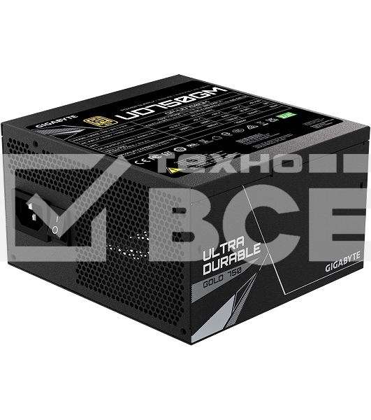 Блок питания Gigabyte ATX 750W GP-UD750GM 80+ gold 24+2x(4+4) pin APFC 120мм fan 8xSATA Cab Manag RTL