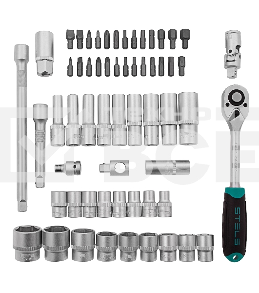 Набор инструментов Stels 14103 1/2'' CrV пластиковый кейс 60  предм.