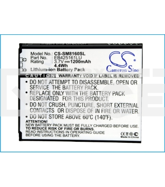 Аккумулятор CameronSinoCS-SM8160SL EB425161LU для Samsung Galaxy S3 mini i81903.7V / 1200mAh / 4.44Wh