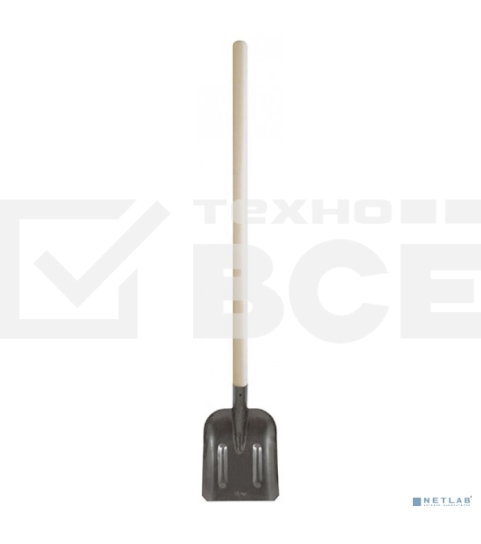 Лопата совковая FIT РОС, рельсовая сталь, с деревянным черенком 235x350x1420 мм 77194